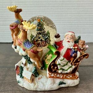 Christopher Radko Santa on Sleigh Mini Snow Globe Figurine - Christmas Decor